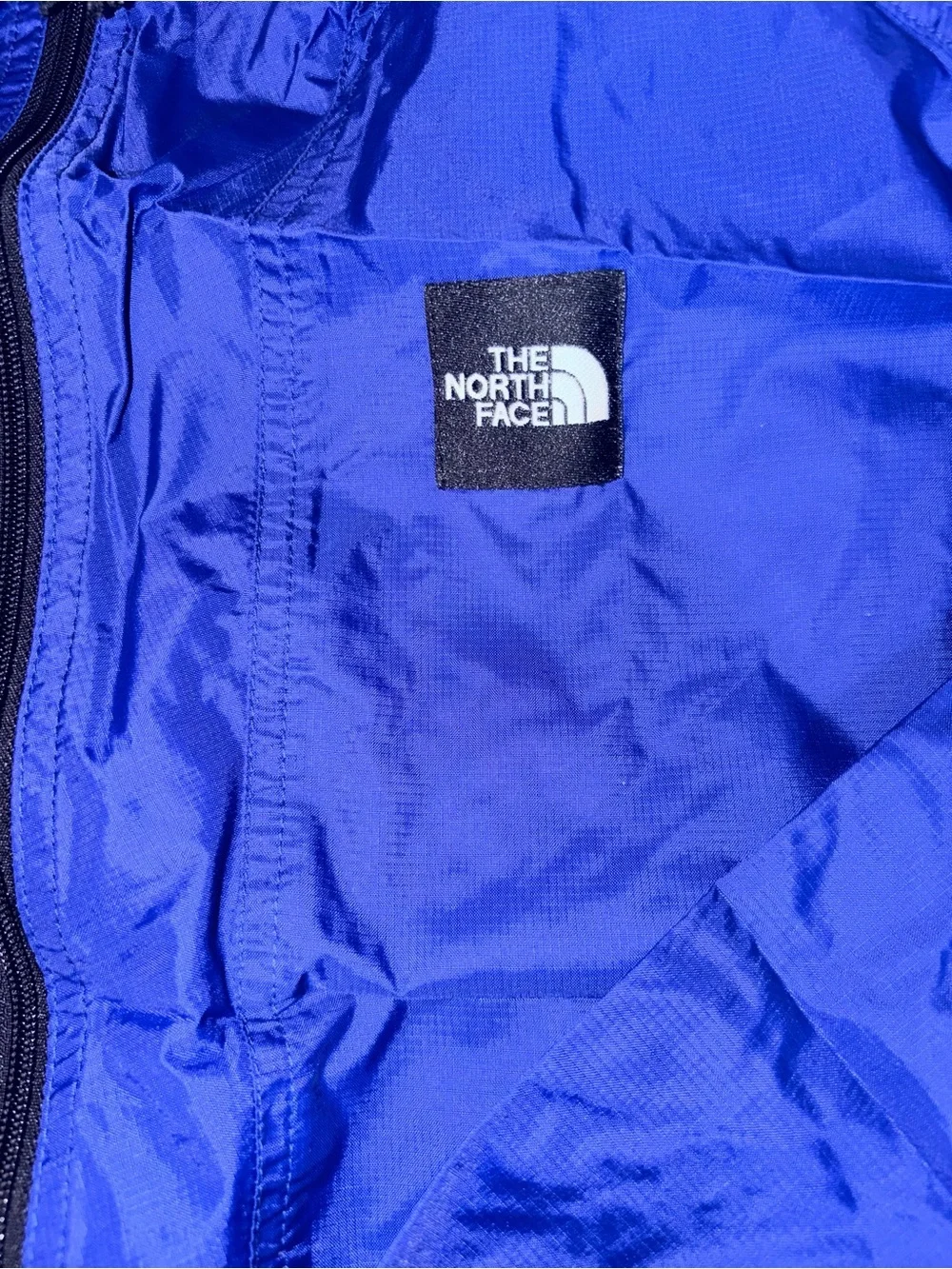 The North Face Men's Packable Rain Jacket Windbreaker Hood Royal Blue Medium NEW